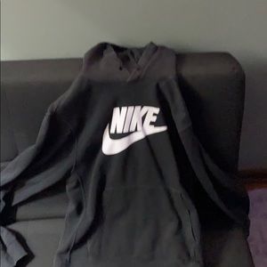 all black white nike logo hoodie